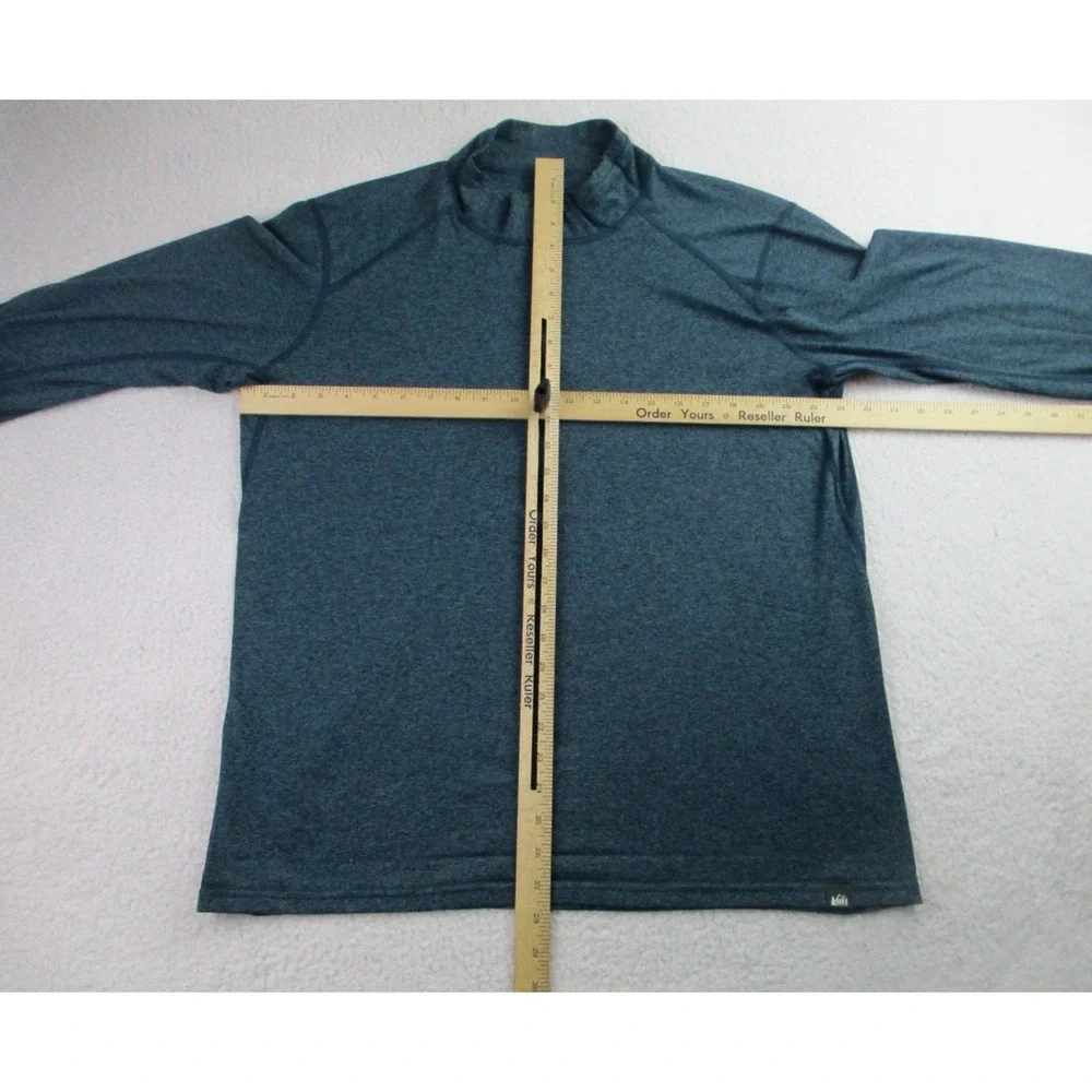 REI Coop Sweater‎ Mens XL 1/2 Zip Pullover Hiking Green Stretch Active Light